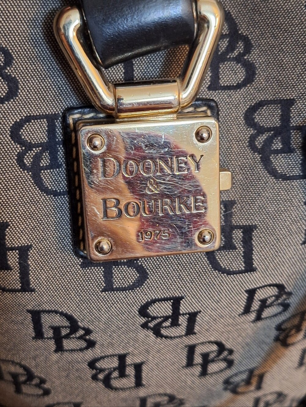 Dooney & Bourke Black Logo Canvas Bucket Tote Bag - Picture 8 of 17